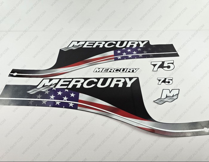 Mercury 75HP ELPTO Two Stroke 1999-2006 USA Flag Edition Outboard Decal Kit